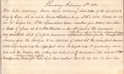 05 February 1880  journal entry